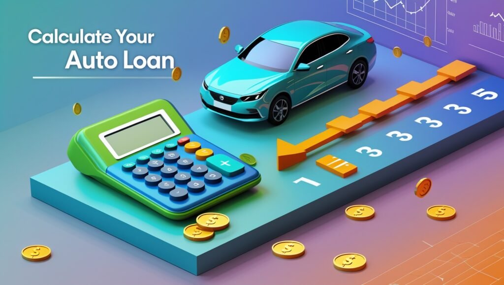 Screenshot of an auto loan payoff calculator with input fields for loan balance, interest rate, and extra payments.